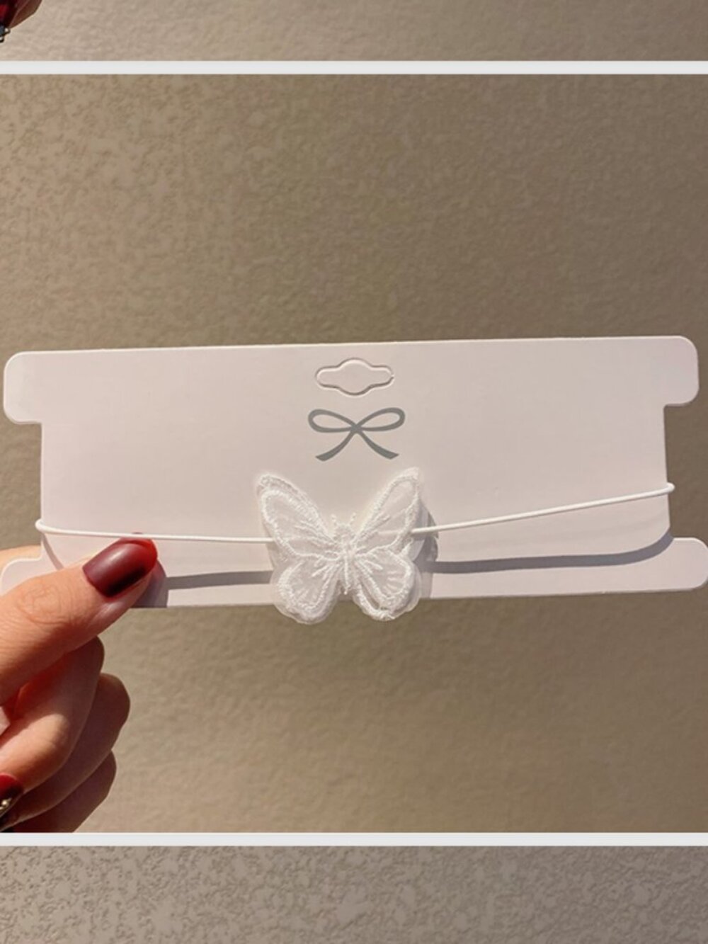 Free People White Lace Butterfly Choker Necklace